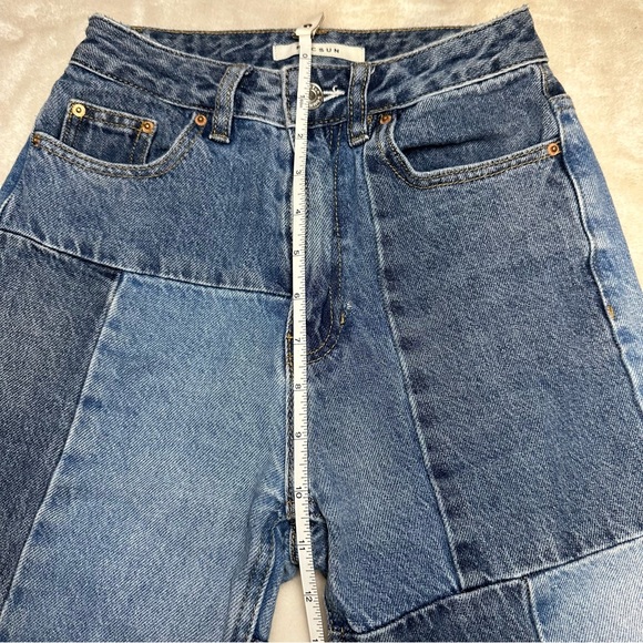 PacSun High Waist Boyfriend Patchwork Denim Jeans Size 22 - Picture 9 of 14